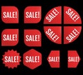 Black Friday New Sale Sticker Set. Red promotion labels Royalty Free Stock Photo