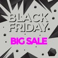 Black Friday Polygon Sale Flyer or Poster Design discount offers. Royalty Free Stock Photo