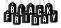 Black Friday on price tag. Vector set of realistic isolated blank price tag coupons for Black Friday sale for decoration and