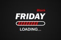 Black friday. Progress loading bar on black background Royalty Free Stock Photo