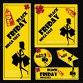 Black Friday promotion web banner set. Sale banners design