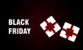 Black friday, realistic gifts on dark background