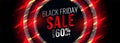 Black friday red banner with sparkle glows Royalty Free Stock Photo