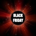 Black Friday red burst poster. EPS 10 vector Royalty Free Stock Photo