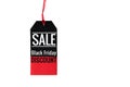 Black friday. black and red sale tag on white background Royalty Free Stock Photo