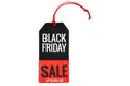 Black friday. black and red sale tag on white background Royalty Free Stock Photo