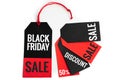 Black friday. black and red sale tag on white background Royalty Free Stock Photo