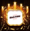 Black Friday retro light frame Royalty Free Stock Photo