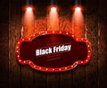 Black Friday retro light frame Royalty Free Stock Photo