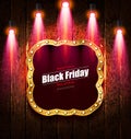 Black Friday retro light frame Royalty Free Stock Photo