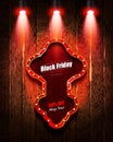 Black Friday retro light frame Royalty Free Stock Photo