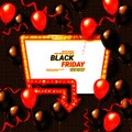 Black Friday retro light frame Royalty Free Stock Photo