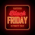 Black Friday retro light frame. Vector illustration Royalty Free Stock Photo