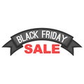 Black friday ribbon icon, cartoon style Royalty Free Stock Photo