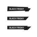 Black Friday ribbon vector sticke, sale clearance promotion Royalty Free Stock Photo