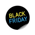 Black friday round sign sticker tag label Royalty Free Stock Photo