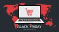 Black Friday online promotion sale around the world web banner Royalty Free Stock Photo