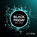 Black Friday sale abstract background. Futuristic technology style. Big data. Design with plexus Royalty Free Stock Photo