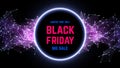 Black Friday sale abstract background. Futuristic technology style. Big data. Design with plexus. Vector illustration Royalty Free Stock Photo