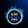 Black Friday sale abstract background. Futuristic technology style. Big data. Design with plexus. Vector illustration Royalty Free Stock Photo