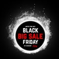 Black Friday sale abstract background. Futuristic technology style. Big data. Design with plexus. Vector illustration Royalty Free Stock Photo