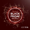 Black Friday sale abstract background. Futuristic technology style. Big data. Design with plexus.