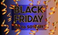 Black friday sale background, golden serpentine. Sale banner. Black friday promo, discount and sale day promotion on