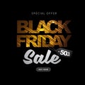 Black friday sale banner on abstract dark black background Royalty Free Stock Photo