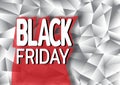 Black friday sale banner on background from polygonal shapes. Template for use on flyer, poster, booklet. Vector Royalty Free Stock Photo