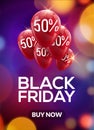 Black Friday sale banner balloons clearance discount poster