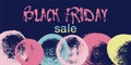 Black Friday Sale banner. Discount card, tag, sticker with freehand brush stroke