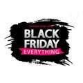 Black Friday Sale banner. Everything. Limited time offer poster. Abstract grunge black brush stroke. Royalty Free Stock Photo