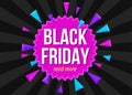 Black Friday sale banner with flying colorful three-dimension