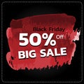 Black Friday Sale banner. half price discount. Promotion Price Number 50% off Sales .Vector illustration Royalty Free Stock Photo