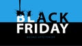 Black friday sale banner with black ink splashes. Promo Typography Design.