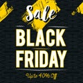 Black friday sale banner on patterned background, vector