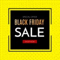 Black friday sale banner. Black Friday phrase on black and yellow Background. Vector illustration
