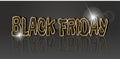 Black Friday Sale. Banner, poster, inscription golden color on dark background