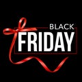 Black Friday Sale Banner with a red bow and frame