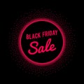 Black Friday Sale Banner with red text signage in round border.