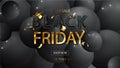 Black Friday sale banner for sales. Sale promo for shops, web. Universal vector background for poster, banners, flyers Royalty Free Stock Photo