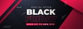 Black friday sale banner, special offer. Banner of sale, website store banner templates. Banners for online shopping.