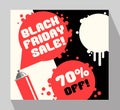 Black Friday Sale Banner with spray paint can Royalty Free Stock Photo