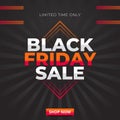 Black friday sale banner template design. Royalty Free Stock Photo