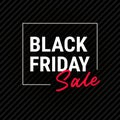 Black Friday sale banner. Vector template. White text on black background Royalty Free Stock Photo