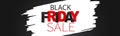 Black Friday sale banner. Website or newsletter header. Special offer discount. Dark background with paint brush stroke