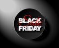 Black Friday sale black tag, round banner, advertising, vector illustration