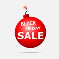 Black friday sale, bomb vector illustration Royalty Free Stock Photo