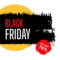 Black Friday sale brush Ink banner square template