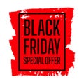 Black Friday sale brush Ink banner red template